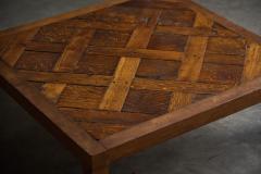Brutalist Parquet Coffee Table France 1970s - 4364296