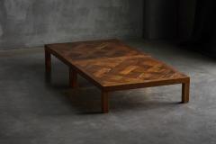 Brutalist Parquet Coffee Table France 1970s - 4364335