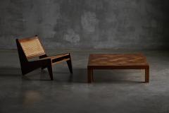 Brutalist Parquet Coffee Table France 1970s - 4364338