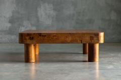 Brutalist Pine Low Coffee Table France 1960s - 4437447