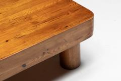 Brutalist Pine Low Coffee Table France 1960s - 4437448