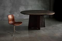Brutalist Round Dining Table in Reclaimed Wood France 20th Century - 4541687