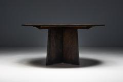 Brutalist Round Dining Table in Reclaimed Wood France 20th Century - 4541705