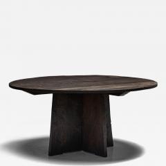 Brutalist Round Dining Table in Reclaimed Wood France 20th Century - 4544743