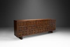 Brutalist Sideboard with Panelled and Geometric Doors Spain 1960s - 4569387