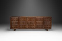 Brutalist Sideboard with Panelled and Geometric Doors Spain 1960s - 4569479