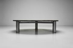 Brutalist Slate Coffee Table with Steel Legs Europe ca 1970s - 4174723