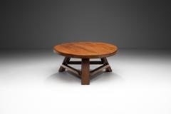 Brutalist Solid Oak Coffee Table Europe ca 1960s - 3458544