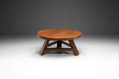 Brutalist Solid Oak Coffee Table Europe ca 1960s - 3458545