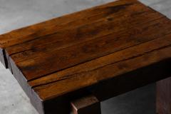 Brutalist Solid Oak Coffee Table Mid 20th Century - 4790863