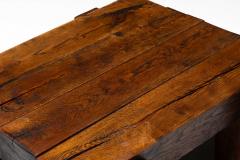 Brutalist Solid Oak Coffee Table Mid 20th Century - 4790864
