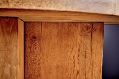 Brutalist Solid Oak Dining Table - 4146364