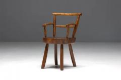 Brutalist Solid Wood Childs Armchair France 1960s - 3461361