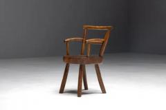 Brutalist Solid Wood Childs Armchair France 1960s - 3461450