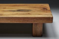 Brutalist Solid Wood Coffee Table 1940s - 2748311