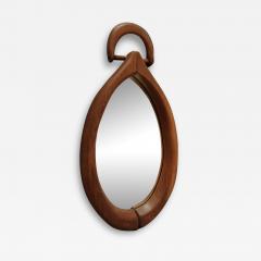 Brutalist Solid Wood Wall Mirror France 1960s - 2858873