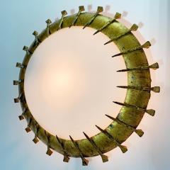 Brutalist Spanish Sunburst Nail Head Wall Light - 3042198