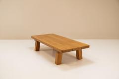 Brutalist Style Coffee Table in Oak France 1960s - 2973919