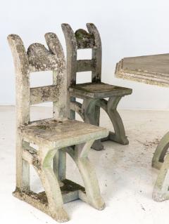 Brutalist Style Concrete Table and set of Four Chairs England 1960s - 3857504