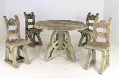 Brutalist Style Concrete Table and set of Four Chairs England 1960s - 3857506