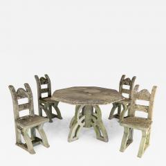 Brutalist Style Concrete Table and set of Four Chairs England 1960s - 3860051