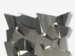 Brutalist Style Geometric Chrome Wall Mirror American 2010s - 4433880