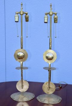 Brutalist Style Gilt Metal Italian Table Lamps - 3112255