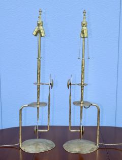 Brutalist Style Gilt Metal Italian Table Lamps - 3112257