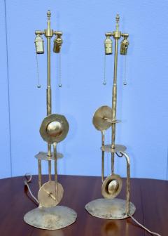 Brutalist Style Gilt Metal Italian Table Lamps - 3112259