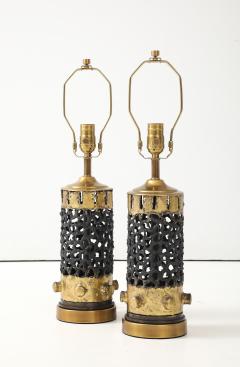 Brutalist Torch Cut Metal Lamps - 4292262