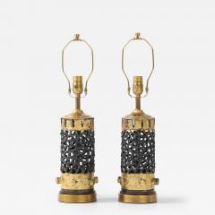 Brutalist Torch Cut Metal Lamps - 4297132