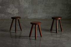 Brutalist Tripod Stools France 1960s - 4228321