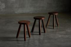 Brutalist Tripod Stools France 1960s - 4228323