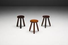 Brutalist Tripod Stools France 1960s - 4228325