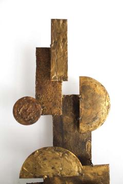 Brutalist Wall Sculpture in Mixed Metals Brass Bronze Copper 1960 Stuart Mathews - 1860651