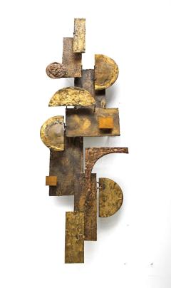 Brutalist Wall Sculpture in Mixed Metals Brass Bronze Copper 1960 Stuart Mathews - 1860653