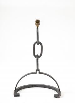 Brutalist Welded Chain Iron Table Lamp France 1970s - 2436663