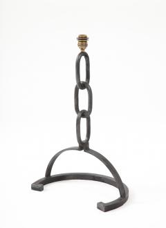 Brutalist Welded Chain Iron Table Lamp France 1970s - 2436664