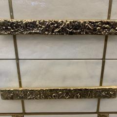 Brutalist White and Gold Murano Glass Sideboard - 4494375