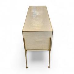 Brutalist White and Gold Murano Glass Sideboard - 4494376