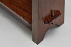 Brutalist Wooden Bibus Shelf with Wedge Joints Europe ca 1950s - 4174327