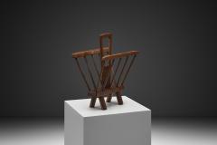 Brutalist Wooden Magazine Rack Europe Mid 20th Century - 4617140