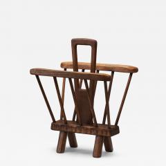 Brutalist Wooden Magazine Rack Europe Mid 20th Century - 4640337