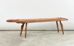 Brutalist coffee table or bench in carved elm France circa 1980 - 3369387