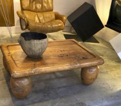 Brutalist coffee table with awesome olive shaped leg - 976554