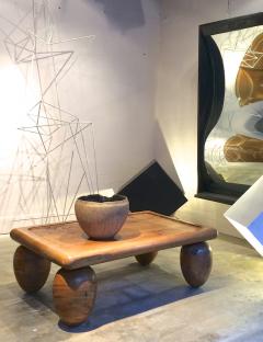 Brutalist coffee table with awesome olive shaped leg - 976557