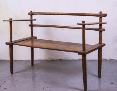 Brutalist rarest mahogany 2 seat settee bench - 1702932