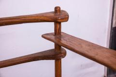 Brutalist rarest mahogany 2 seat settee bench - 1702937