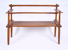 Brutalist rarest mahogany 2 seat settee bench - 1702939