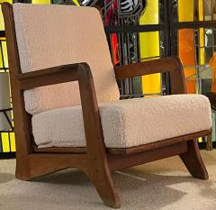 Brutalist superb design set of 4 solid wood comfy lounge chairs - 2198440